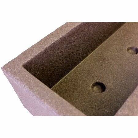 Bloomers Trough Planter with Drainage Holes, 38in Weatherproof Resin Planter, Sandstone Color 2415-1